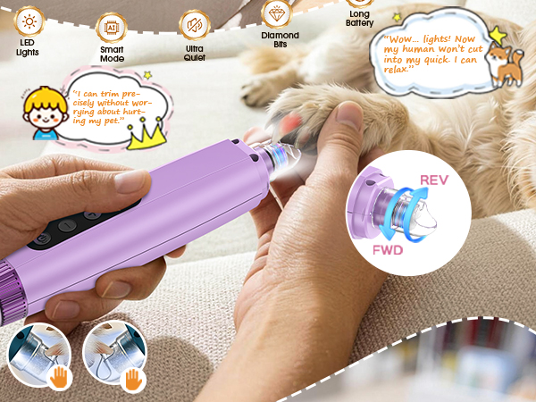 dog nail grinder with light