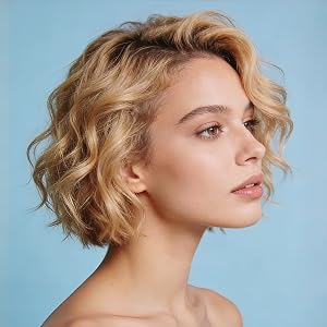 Short slightly curly hairstyle
