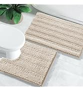 Yimobra Luxury Chenille Bathroom Rugs Sets 2 Piece, Extra Thick Non Slip Quick Dry U Shaped Toile...