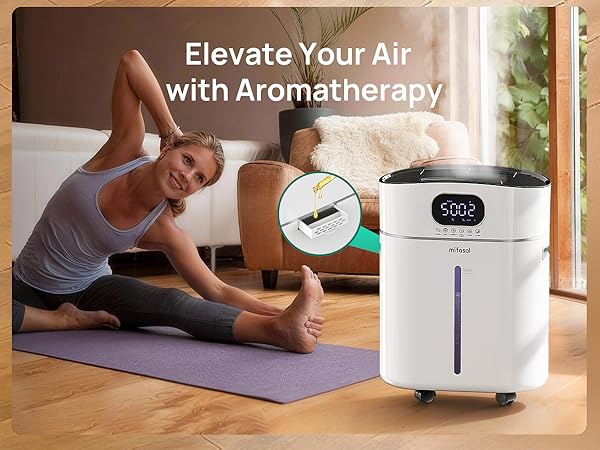 Air Humidifiers for Bedroom with Diffuser & Flame Light