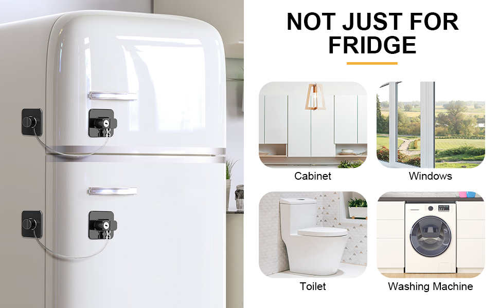This fridge lock is not limited to freezers. It can also be used on drawers windows and cabinets