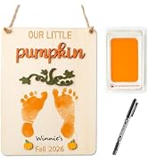R HORSE 3D Baby's First Fall DIY Footprint or Handprint Art Hanging Sign | Our Little Pumpkin Woo...