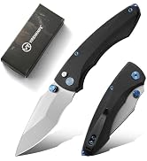 VIRENKNIFE Pocket Folding Knife - Button Lock Knife with Thumb Stud Opener, 2.95" D2 Steel Blade ...