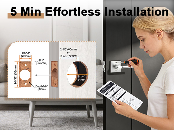 Nickel Privacy Door Handle