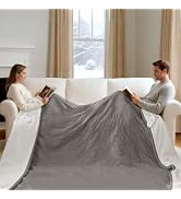 FVERWAG King Size Electric Blanket with Dual Control - Washable Heated Blanket King with 5 Heat L...
