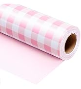 Burymento Pink Checkerboard Wrapping Paper, Gift Wrap for Birthday, Valentines, Mothers day, Grad...