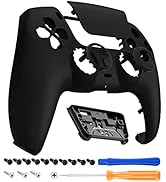 eXtremeRate Luna Redesigned Black Front Shell Touchpad Compatible with ps5 Controller BDM-010 020...