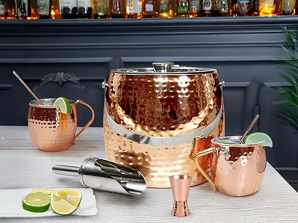 BREKX insulated ice buckets with lid for cocktail bar or a party