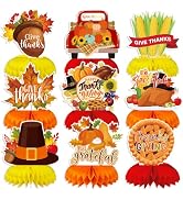 Adeyoo Thanksgiving Table Decorations, Fall Harvest Honeycomb Centerpieces | 9 Pcs Fall Table Dec...