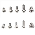 10 sizes silver Phillips flat head machine screws