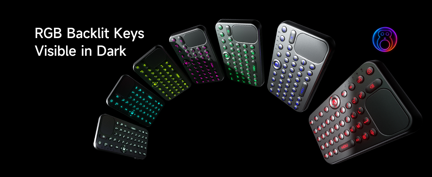 Mini keyboard with multi-color RGB backlight keys