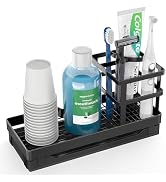 MYITYARD Toothbrush Holders for Bathrooms, 3 Slots Metal Electric Tooth Brushing & Toothpaste Hol...
