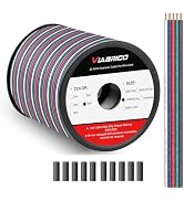 100ft RGBW LED Extension Cable 22 Gauge 5Pin 12V DC Electrical Wire 5 Colors 22AWG Wires with 10P...