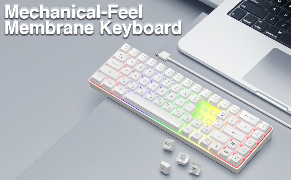membrane keyboard cheap keyboard rgb led backlit keyboard gaming keyboard 60% keyboard white