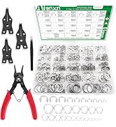 Aienxn 802PCS Snap Rings Assortment Kit, E Clips Assortment Kit (1.5MM-10MM) and C Clips Assortme...