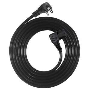 10FT 90 Degree Computer Power Cord Black C13 3 Prong Angled AC Power Cord