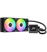 GAMDIAS CHIONE E4 240mm AIO CPU Water Cooler, Real-time Digital Display Patented PWM Pump, Hidden...