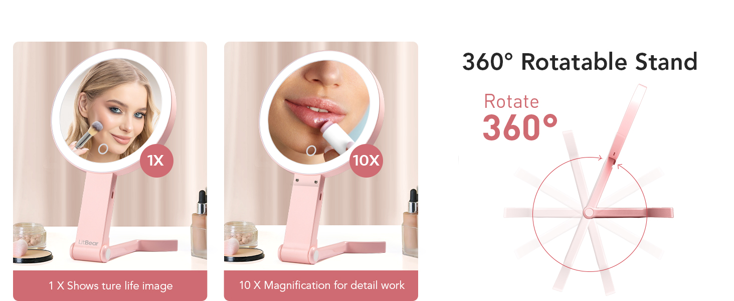magnifying mirror with light