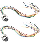 Hamadap M12 12 Pin Straight Female Aviation Sensor Connector Cable 0.2M, 12mm Industrial Circular...