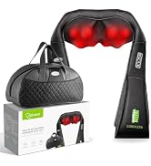 cotsoco Cordless Shiatsu Neck and Shoulder Massager with Heat,Portable Massagers for Neck and Bac...
