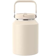 Cafezi 64 oz Insulated Water Bottle with Flip Straw, Vacuum Insulated | Stainless Steel Half Gall...