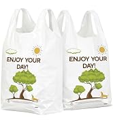 YoYoRain White Thank you T shirt bag, Grocery shopping bag Reusable and Disposable Supermarket Ba...