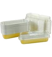 Waytiffer Aluminum Pans With Lids 50 Pack, 6.8oz Mini Cake Pans Loaf Baking Cups Muffin Tins,Disp...