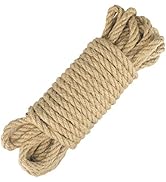 jijAcraft Jute Rope 1/3 inch, 33 Feet x 8mm Thick Jute Rope, Nautical Rope, Heavy Duty Strong Jut...