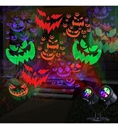 Toodour Halloween Projector Lights Outdoor, Double Head Dynamic Halloween Lights Projector with T...