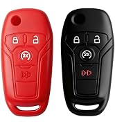 SOLIFEGOBLE 2pcs Car Remote Key Cover,Silicone Car Remote Key Fob Cover Case for Ford F150 F250 F...