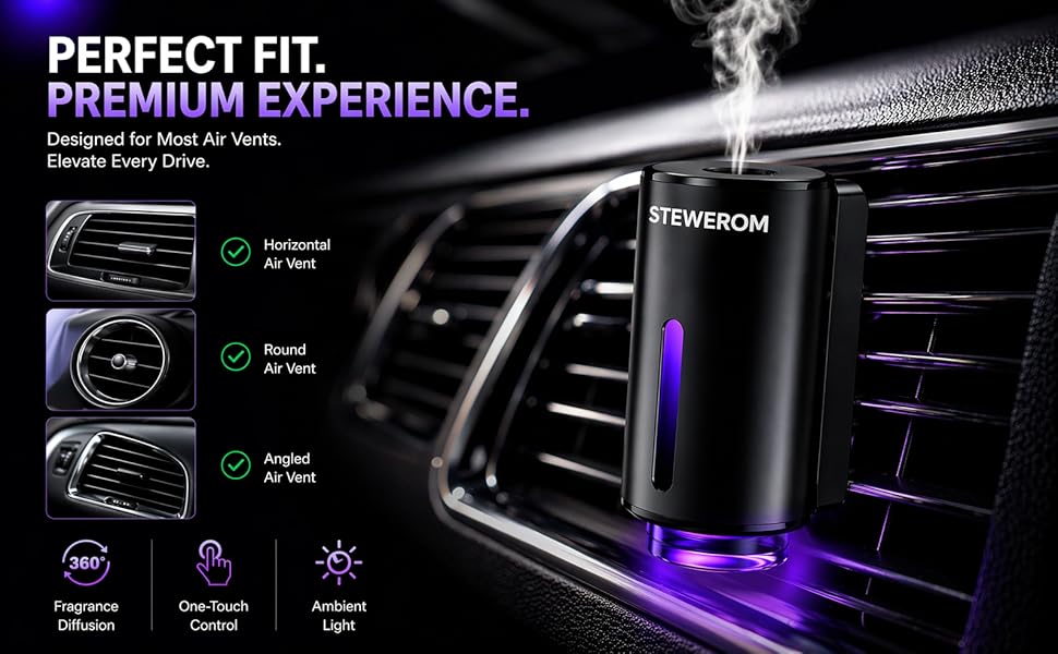 Car aroma diffuser for most air vents