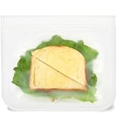 Clear Sandwich Bag/Snack Bag for Kids & Adults, Reusable Double Ziplock Food Storage Bags, Leakpr...