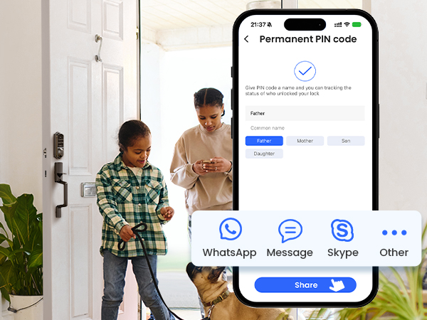 smart door lock with handle