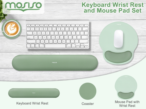 MOSISO Wrist Rest Support for Mouse Pad & Keyboard Set
