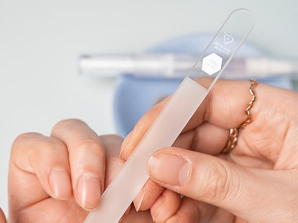 Clear Czech glass nail file for natural nails with hardcase crystal nail file clear