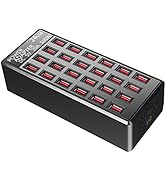 100w 24(20A) Port, USB Fast Charging Station,Travel Desktop USB Rapid Charger,Multi Ports Chargin...