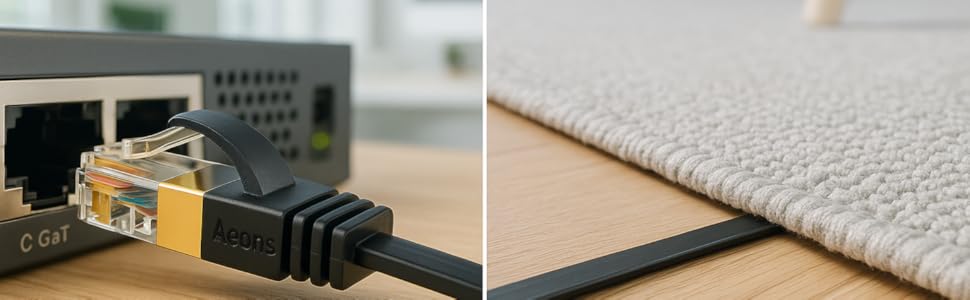 AEONS Ultra-Thin Flat Shielded High-Performance Ethernet Cable