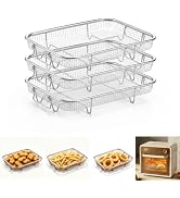 E-far 11.8” Air Fryer Basket for Oven, 3 Pcs Stainless Steel Air Fryer Rack | Air Fryer Accessori...