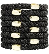 L. Erickson Pony Set of 8, Black | Gold Bead