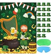 St Patricks Day Party Games Pin The Hat on The Leprechaun for Kids St. Patricks Day Party Favors ...