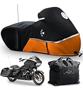 LI LIBZAKI Motorcycle Cover Storage for Touring Models Harley Davidson Road King,Road Glide,Stree...
