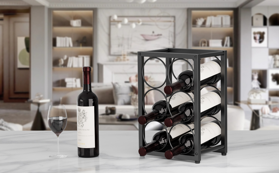 Tabletop Wine Rack for Inside Cabinet, Pantry, Kitchen