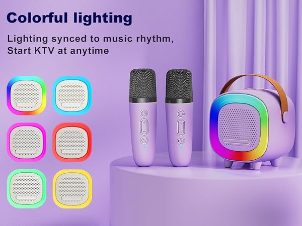 Karaoke; Machine; Mini; With 2 Wireless Microphones; For Adults; Teen; Girl; Gifts; Gift; Girls