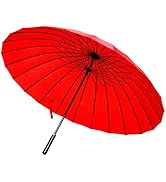 Meichoon Umbrella for Rain Fashion Large Size 24 Ribs Long Handle Straight Anti-UV Sun Windproof ...