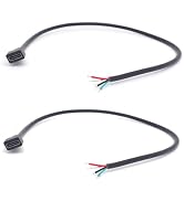 ELNONE 2PCS USB C Female Pigtail 4 Wire,0.35M/1.1FT USB C Type-c Female Plug Cable 4 Pin Bare Wir...