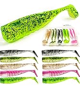 Fishing Lures for Bass, VMSIXVM Fishing Jig Head Swim Shad Lure, Soft Plastic Swimbaits with Padd...