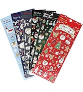Naler 240PCS Christmas Glitter Stickers, Christmas Window Stickers for Christmas Supplies New Yea...