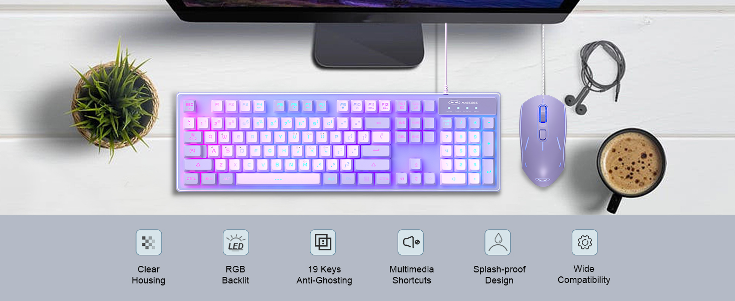 K1 RGB Gaming Keyboard with Clear Housing