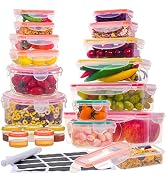 38 Pcs Large Food storage containers-85 oz to Small Container Stackable Kitchen storage bowls set...