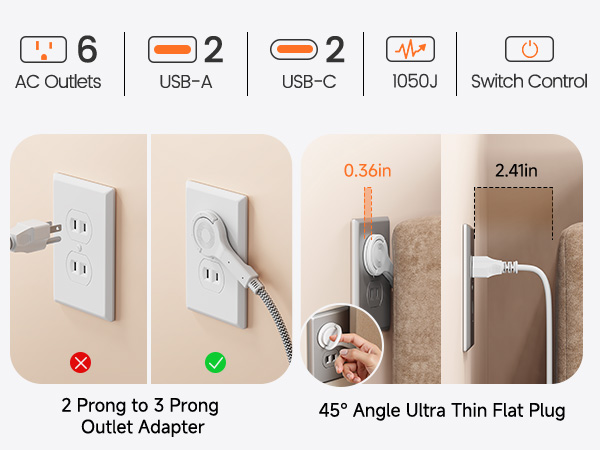 2 Prong Power Strip